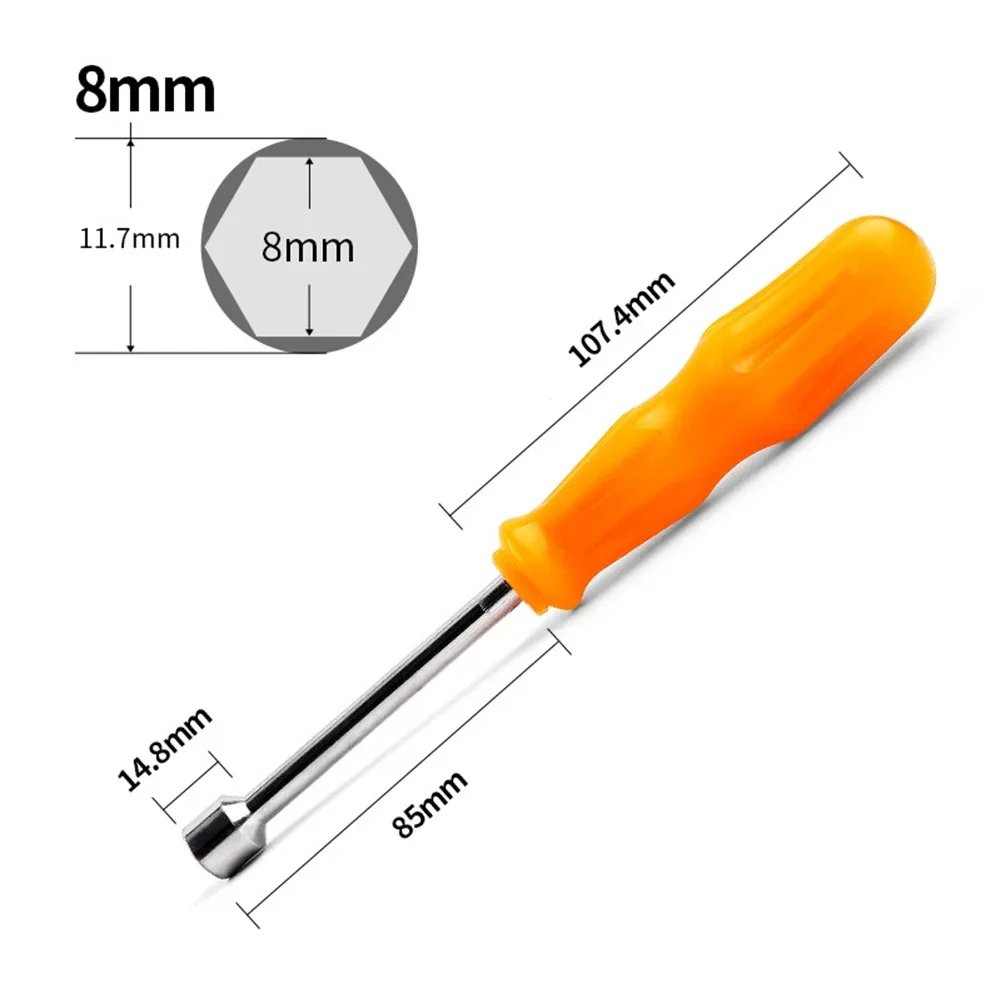 1pc 5/5.5/6/7/8/9/10mm chave de soquete mini hex bit chave de fenda porca haste broca adaptador ferramentas manuais com alça pp