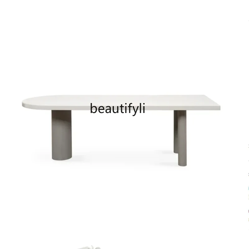 

S Solid Wood Minimalist Modern Light Luxury Conference Table Kitchen Island Dining Table Integrated Designer Coffee Table