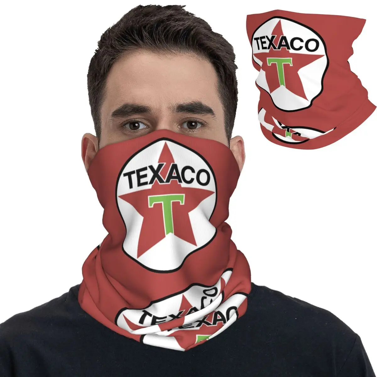 Texacos Gas Oil Bandana Neck Cover Printed Racing Car Wrap Scarf Multi-use Headwear Cycling Unisex Adult All Season