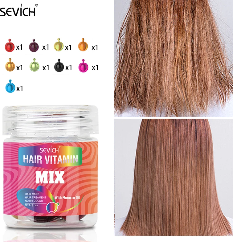 

9PCS Hair Vitamin Capsules Keratin Complex Oil Moisturizing Nourishing Hair Serum Hair Treatment Oil for All Hair Repair Oil