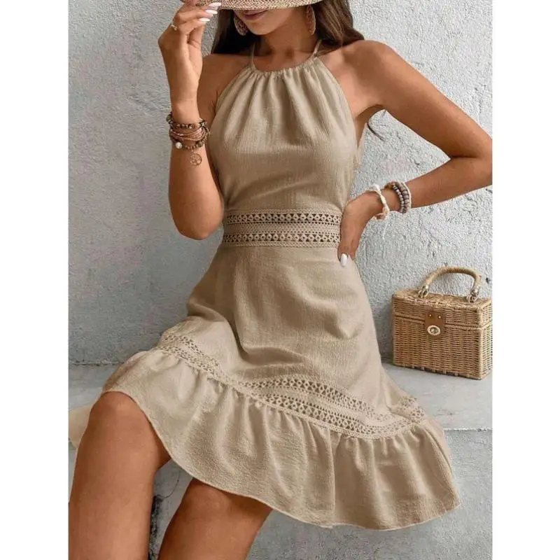 L 8850 Cross-Border New Sle Lace Bal Skirt Splicing Dissolving Design Casual Sportswear Set Autumn Seven-Quarter Sve