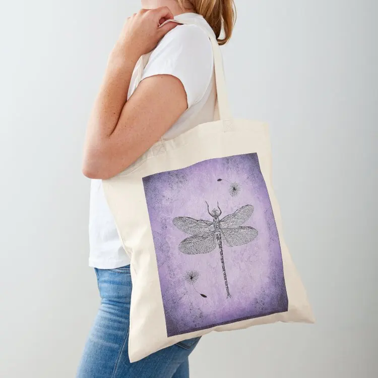 

Purple dragonfly design Tote Bag bag luxury women women bag shopper bags