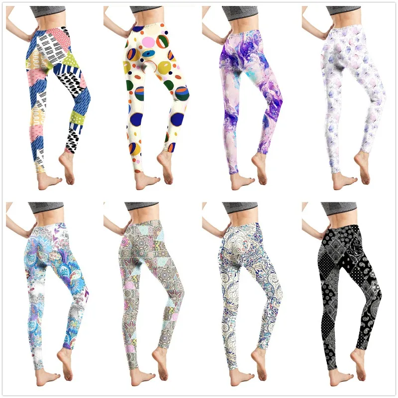 Fashion Women Leggings Beautiful Leaf Floral Printing High Waist Jeggings Stretch Pant Sexy Hot Sale Clothing Mujer