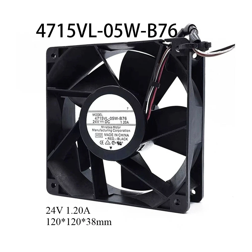 

FOR NMB Chassis Cooling Fan 4715VL-05W-B76 DC24V 1.20A 120*120*38mm