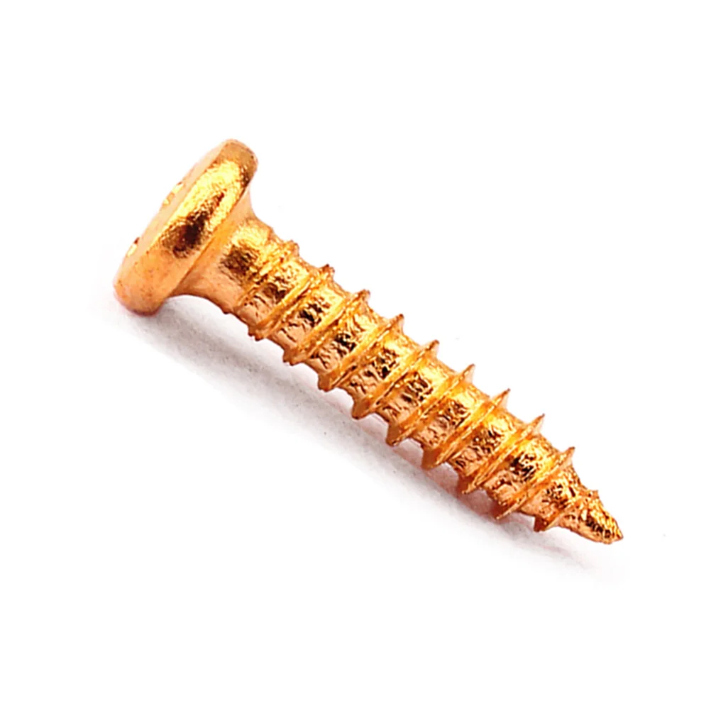 50 PCS/Set Tuning Peg Screws Tuning Key Machine Heads Tuner Mounting Screws for Electric /Acoustic Guitar Bass (Golden)