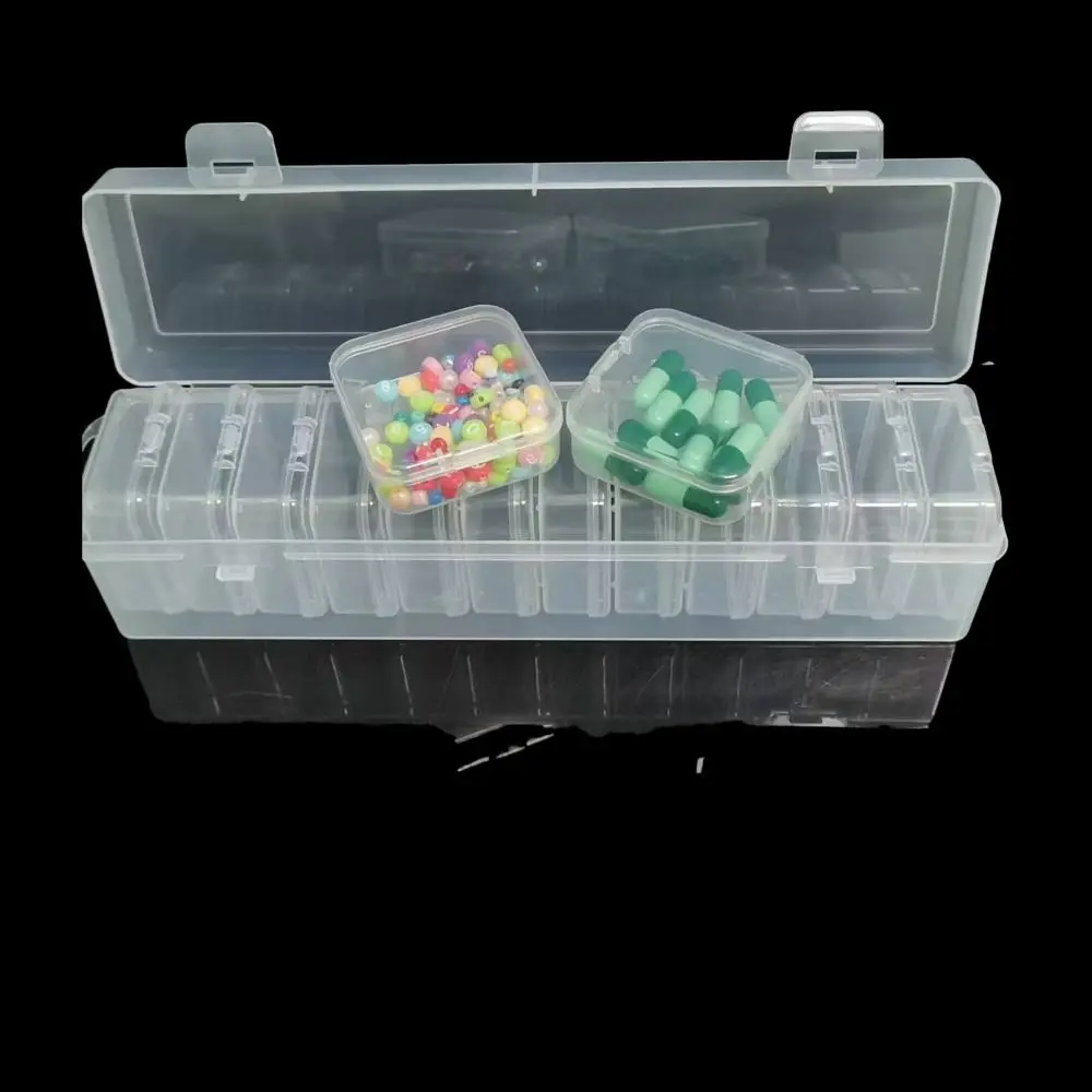 12/24 Bottles Diamond Painting Storage Containers Plastic Square Jewelry Organizer Box Dust-proof DIY Nail Art Storage Box