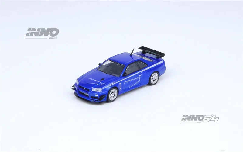 (Pre-order) INNO 1:64 SKYLINE GT-R (R34)V-SPEC Tuned by MINE‘S Blue Diecast Model Car