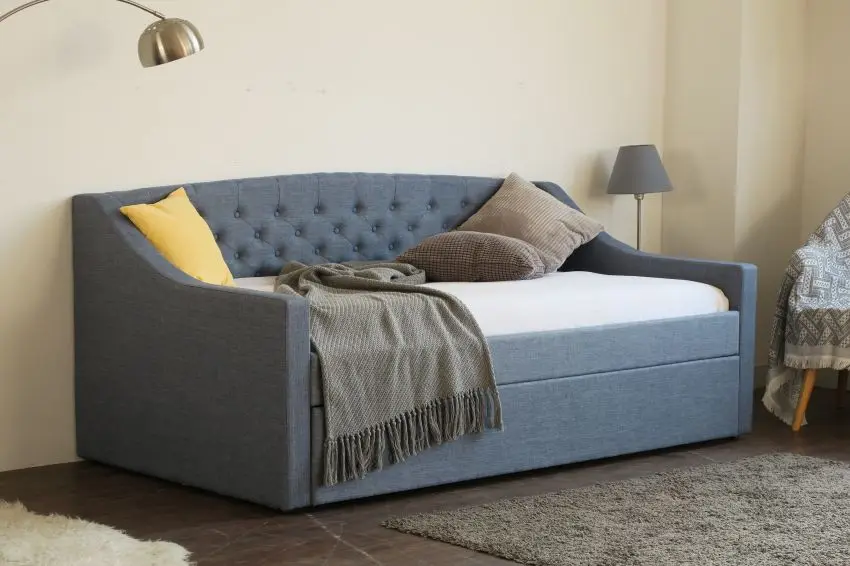 Wholesale Cheap Button Design Sofa Living Room Single and Double Fold Sofa Bed Dark Grey Sofa Bed Day Bedpromote sales
