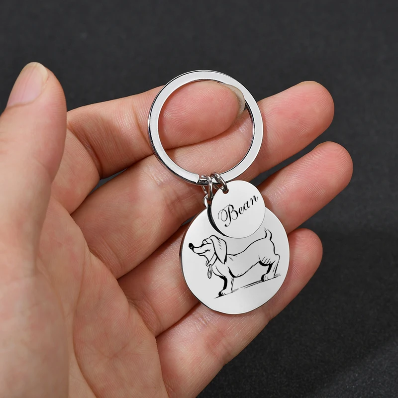 Treebud Custom Photo Keychains Stainless Steel For Women Men Laser Engraved Picture Name Date Keyrings Family Jewelry Gifts