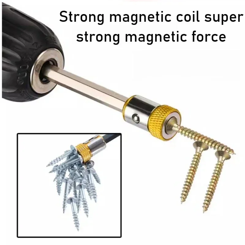 Magnetic Screwdriver Bit Holder Set - Strong Removable Magnetizer Adapter for Multiple Batch Headers Lock Anti-slip