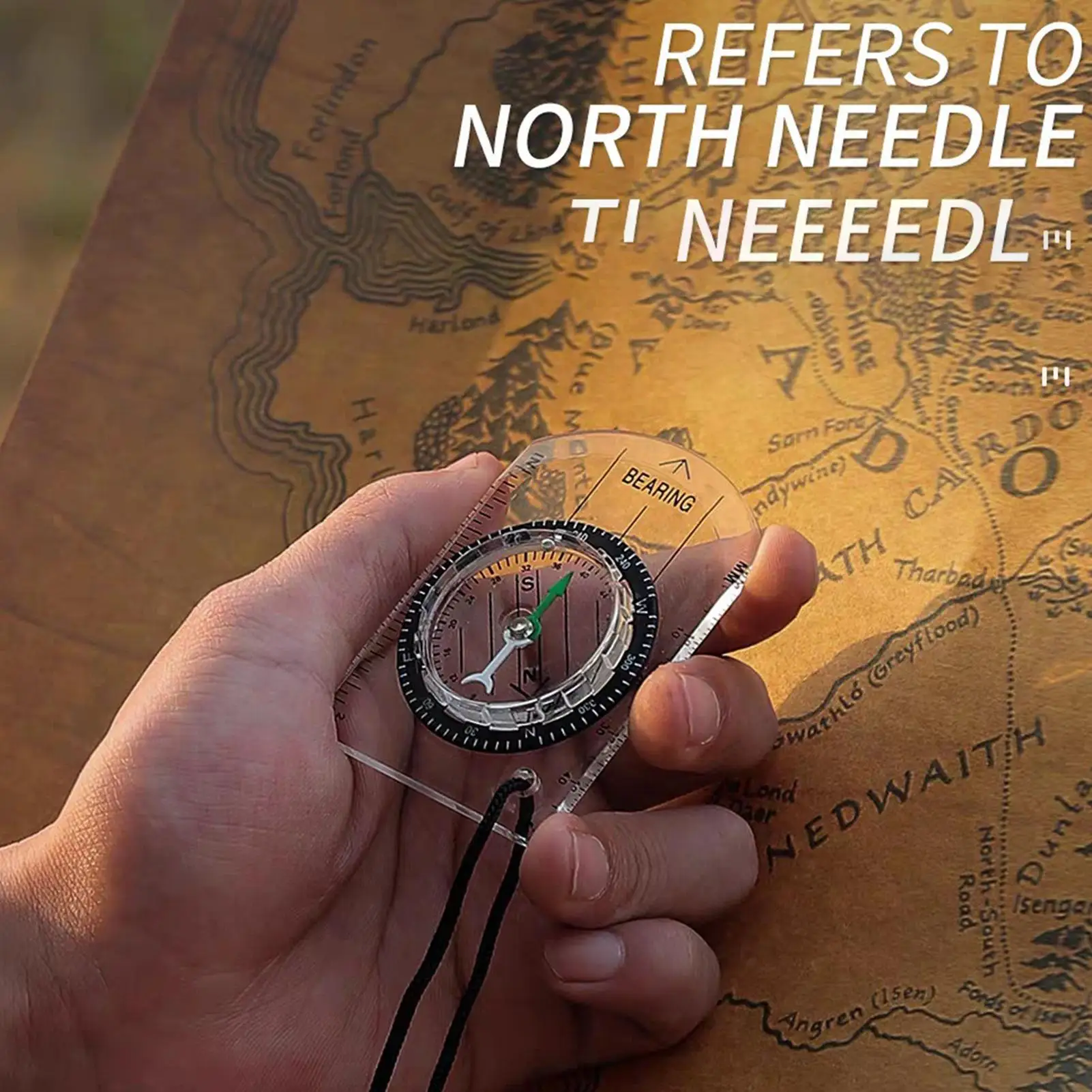Small Compass Acrylic Survival Gear Compass Portable Compass Outdoor Navigation Tool for Backpacking Hiking Camping Hunting