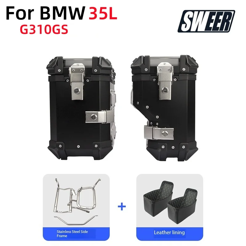 

35L For BMW G310GS Modified Accessories Motorcycle Trunk Aluminium alloy Side Box Bracket Side Frame Tailstock Backrest