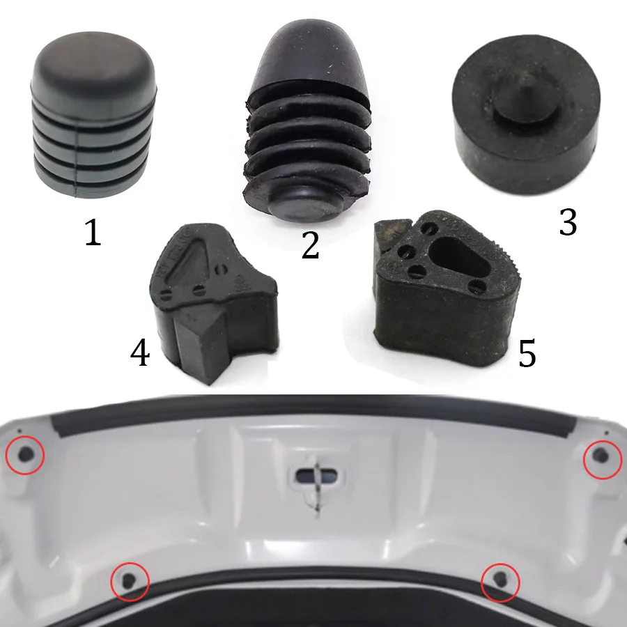 2 Piezas de Goma para Amortiguación de Parachoques, Capó, Tapa del Maletero y Puerta Trasera para VW Golf, Jetta, Scirocco, Polo, Skoda Octavia - Accesorios
