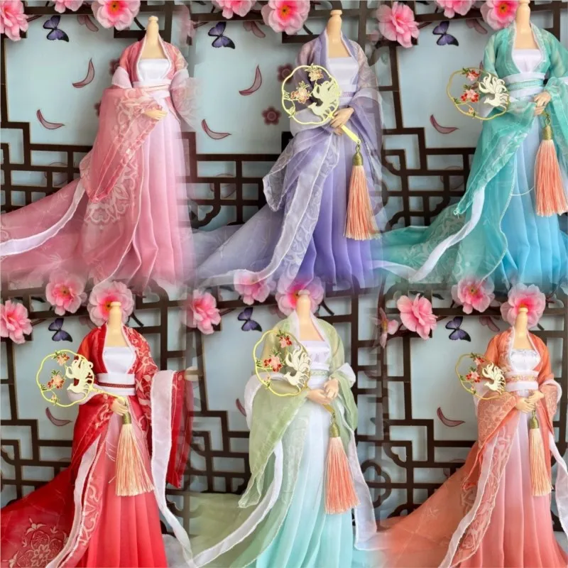 30cm Doll Clothes Chinese Style Breathable Ancient Costume Hanfu Doll Clothes Simple Toy Doll Clothes Doll Accessories LJ313