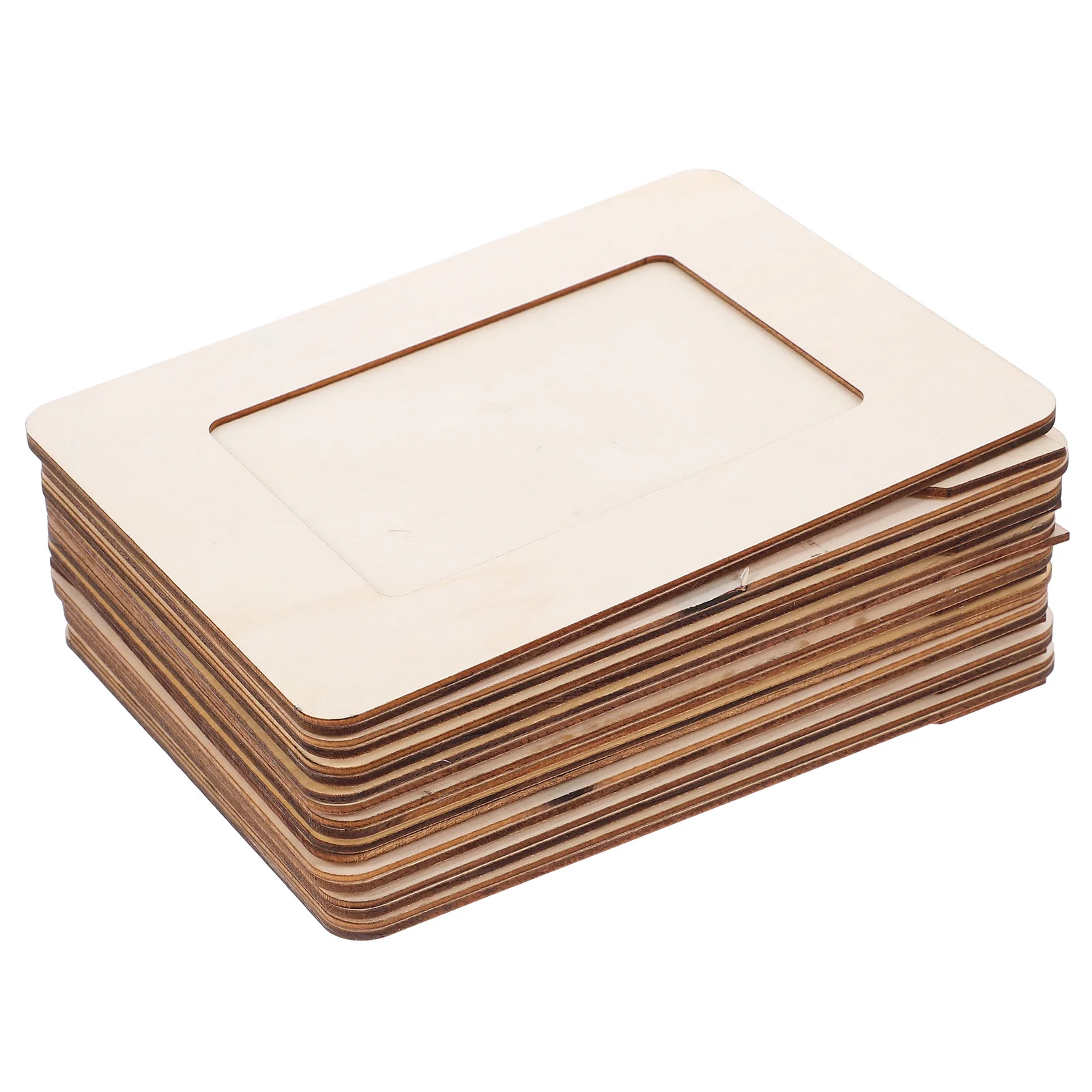 10Pcs Wooden Blank Photo Frames DIY Craft Kits for Kids Creativity Material Special Decoration Living Room Bedroom