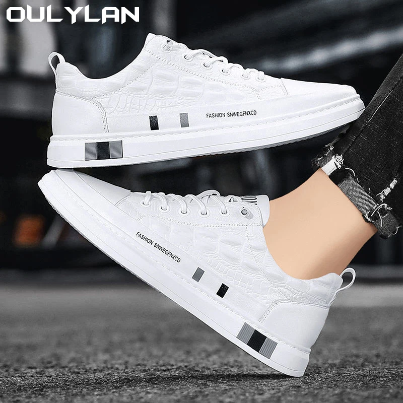 

Oulylan Men Breathable Flats Male Sneakers Men's Sneakers White Casual Shoes Men original Lightweight luxury Shoes