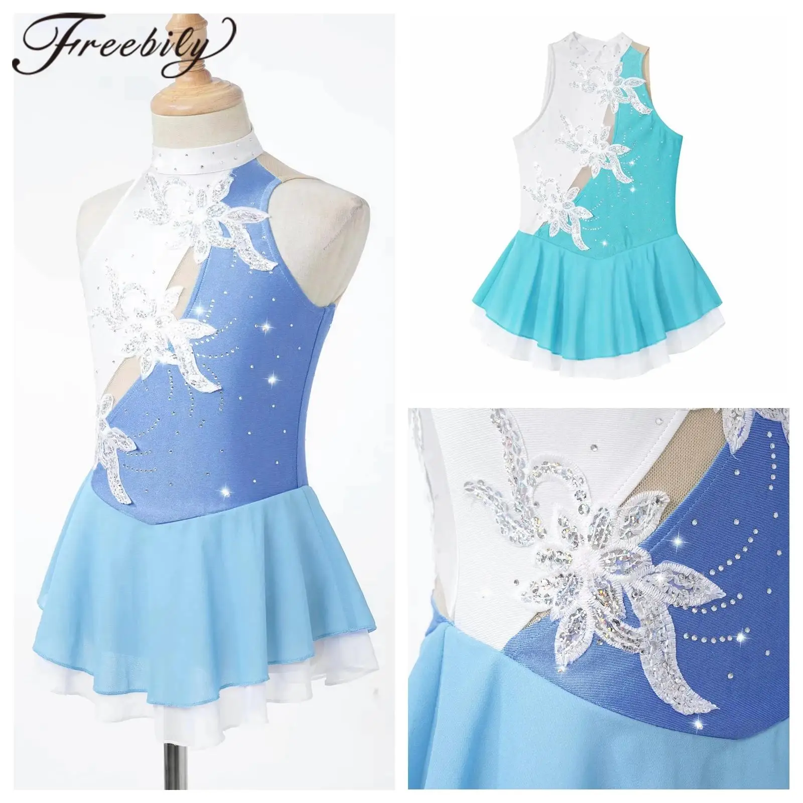 

Children Dancewear Figure Skating Dress Ballet Ice Skating Clothes Teens Rhythmic Gymnastics Leotards Kids Performance Costume