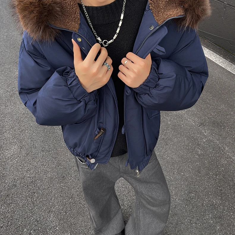 

Мужская куртка Cleanfit American Style Flight Jacket свободного кроя с капюшоном и меховым воротником, повседневная, хлопковая, теплая, молодежная, модная