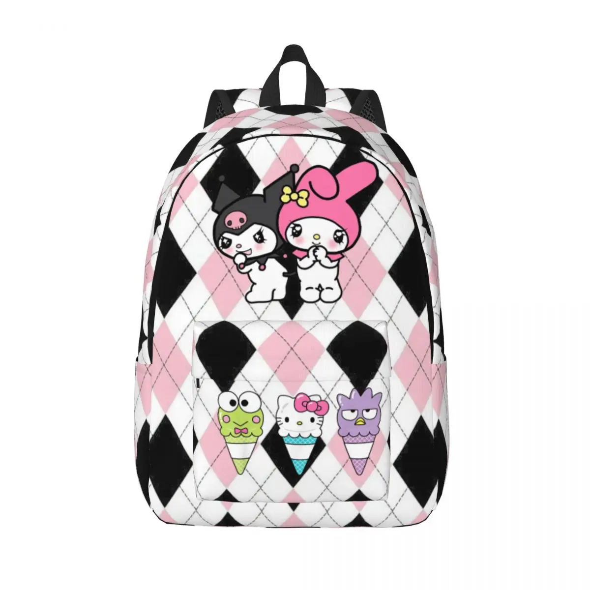 Keroppi Hello Kitty Badtz Maru Mochila para Homens e Mulheres, Bolsa de Ombro Leve, Ensino Médio, Caminhada, Viagem, Laptop, Moda