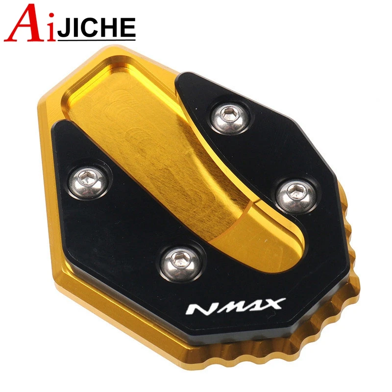 Motorcycle CNC Kickstand Sidestand Stand Extension Enlarger Pad For NMAX155 NMAX125 N-MAX155 NMAX N-MAX 155 125 2020-2023