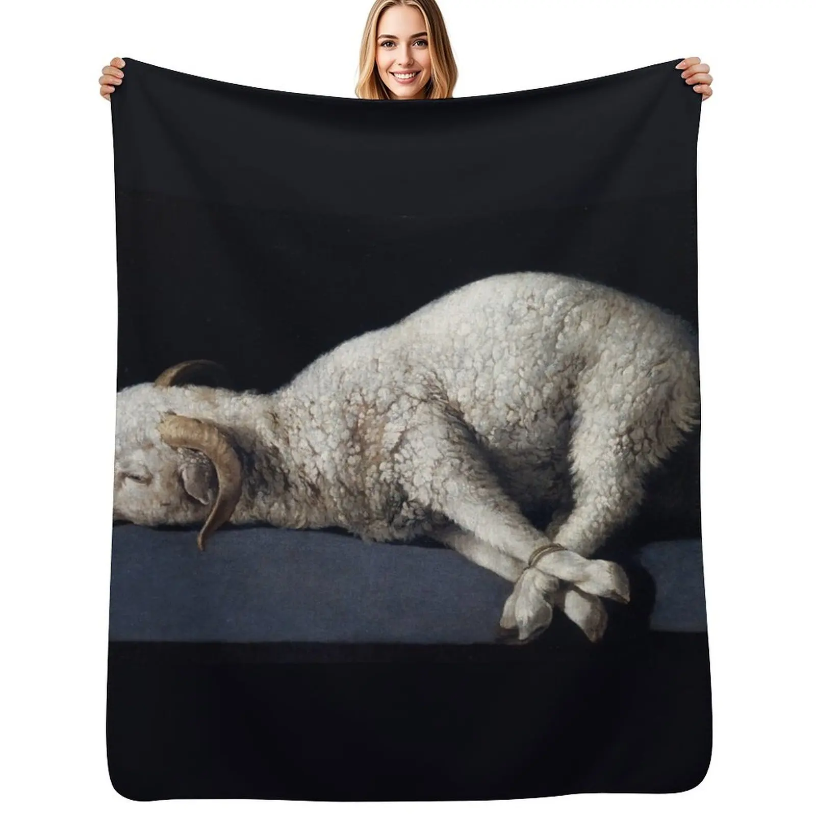 

Agnus Dei Painting by Francisco de Zurbarn Throw Blanket for babies Sleeping Bag warm for winter christmas decoration Blankets