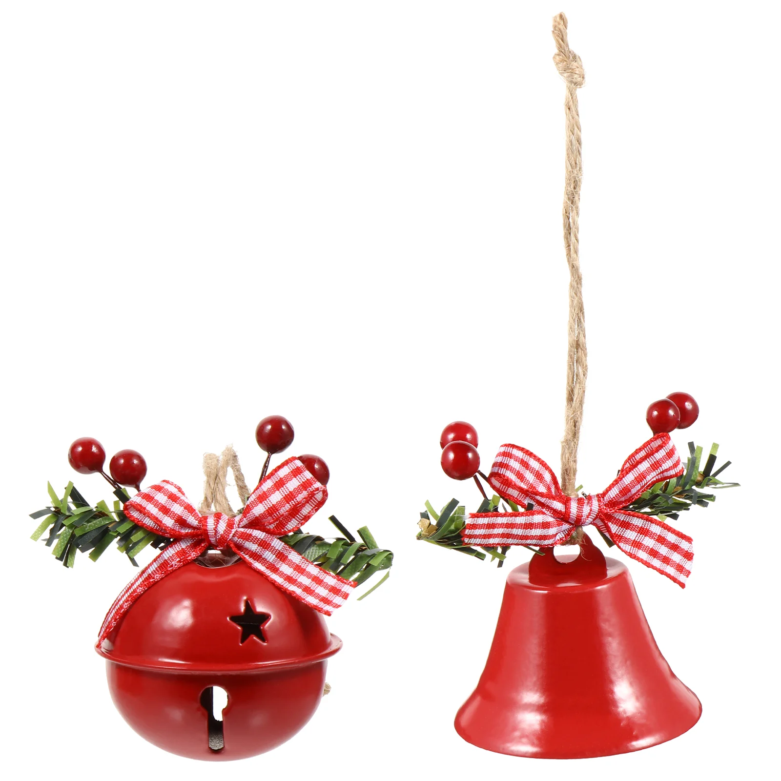 2 Pcs Jingle Bell Decorations Christmas Bells Xmas Tree Wreath Hanging