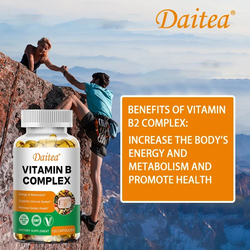 Vitamin B Complex - Stress, Immunity, Heart Health, Nervous System, Energy Metabolism Support - Non-GMO, Vegan, Gluten-Free