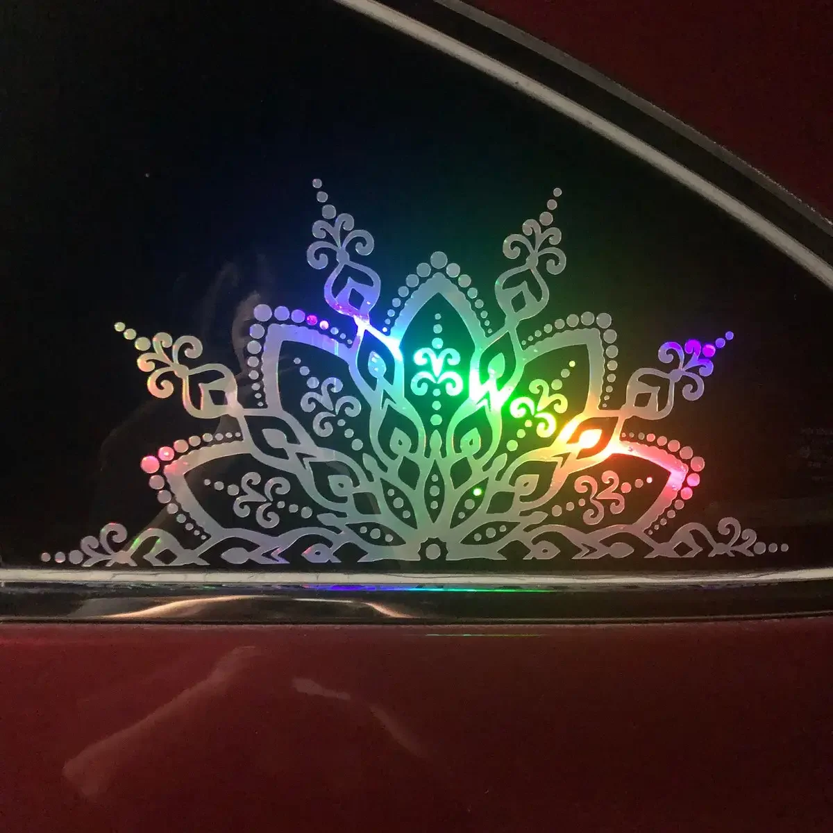 Holographic Half Mandala Car Sticker Decal Windshield Decorative Craft Vinyl Waterproof Decoration Accessories view 2