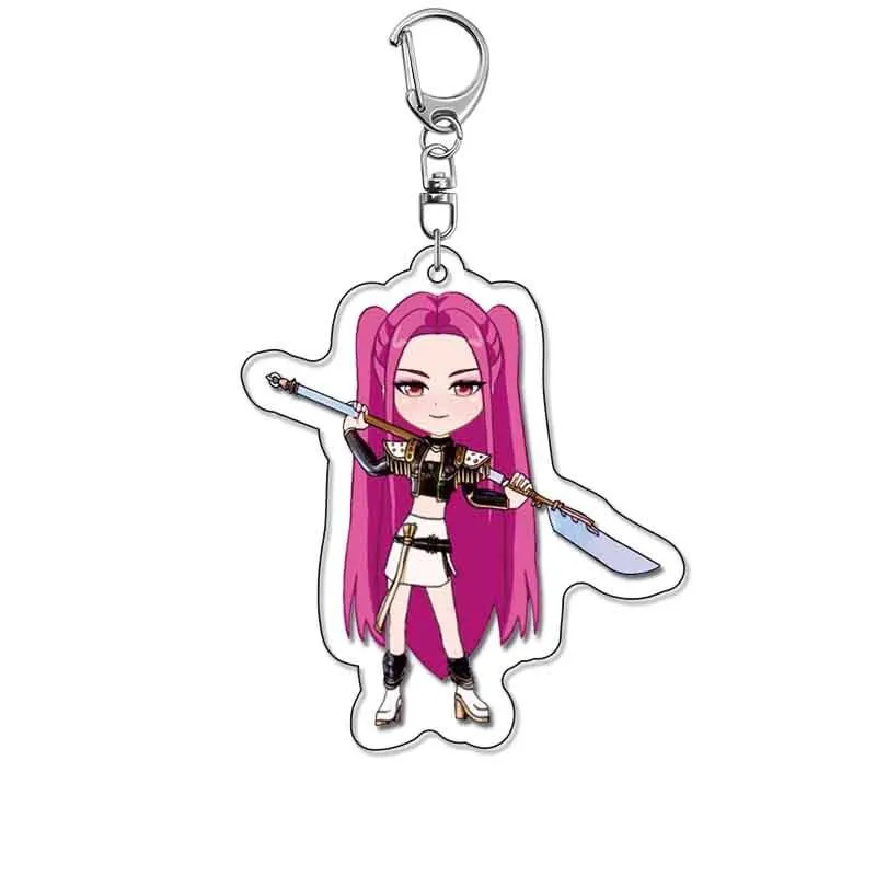 Anime kpop caçadores de demônios kawaii superstar zoe rumi mira chaveiro acrílico unters huntr/x bebê chaveiro caçador-x saco pingente 5cm