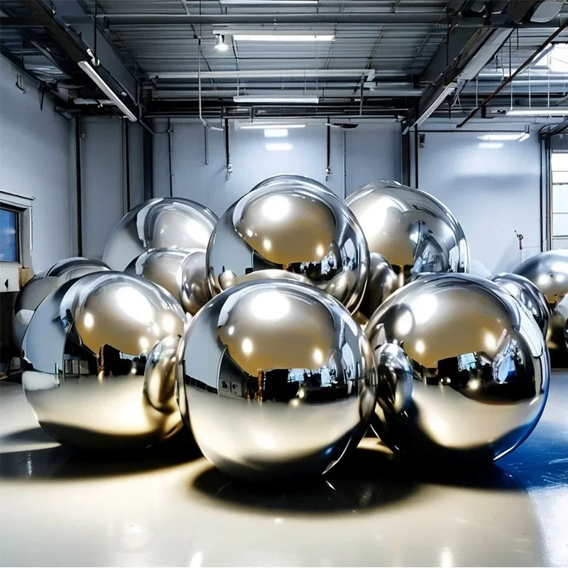 Riesiger Aufblasbarer Spiegelball PVC Silber Reflektierende Kugel Chrom-Ballon-Set für Hochzeit Event Party Bühnendekoration Requisite – Detail 3