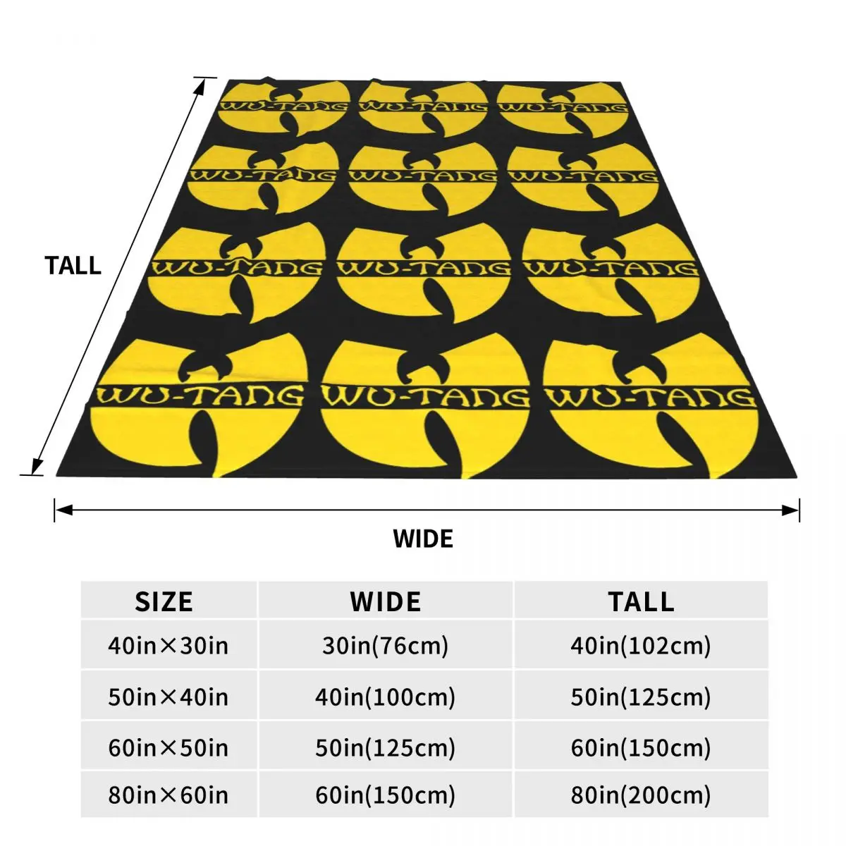 Wu Tang Clan Print Blanket Flannel Sofa Throw Blanket Warm for Couch Bedding Outdoor Throws Bedspread Quilt