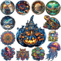 A3 A5 Size Wooden Animal Puzzle for Adult Kids 50-150 PCS Owl Wood Jigsaws Christmas Gifts Intelligent Home Wall Decoration