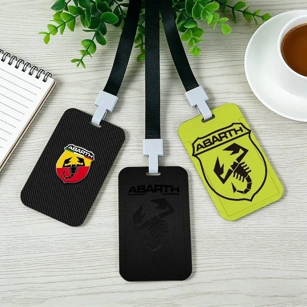 Fashion A-Abarth Neck Strap Lanyard Card Holder ID Bus Card Cover Badge Holder Pass Hang Rope Lariat Gifts Keys Accessories