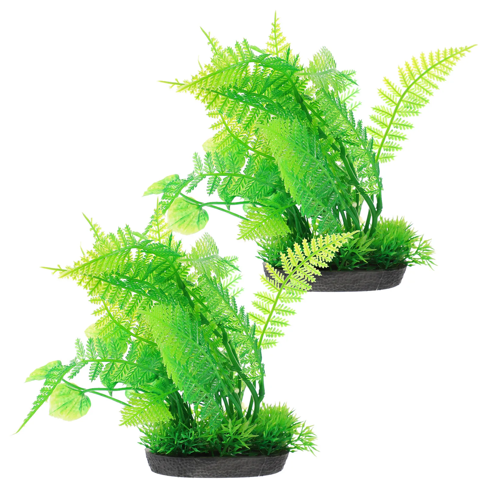 Non Planted Aquarium Fish - 2 個の高級フェイク水槽植物軽量で色褪せないリアルな水生植物水槽の装飾水槽用