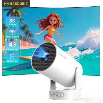 Magcubic HY300 Pro+ 8K Wifi6 Projektor 290ANSI Android 14 Dual WIFI Allwinner H726 BT5.4 1280x720P Heimkino Outdoor Tragbar