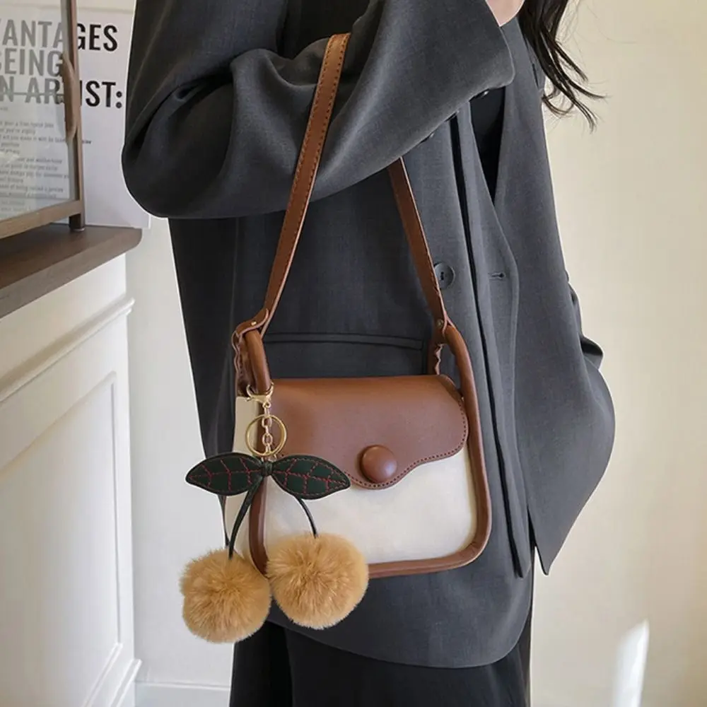 

Trendy Versatile Female Handbag Korean Style Chic Shoulder Bag Splicing Design Crossbody Bag Students