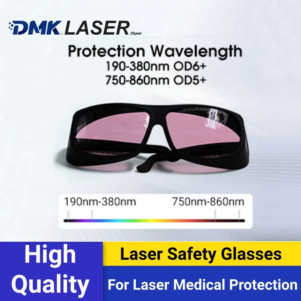 DMK Fiber Laser Safety protective Glasses 190-380nm OD6+ 750-860nm OD5+ with CE Eye Goggles for Laser UV Medical Protection