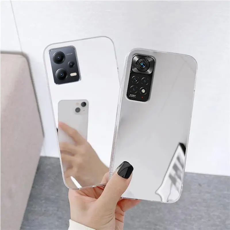 Glossy Luxury Mirror Silicone Case For Xiaomi Redmi Note 12 11 Pro Plus Turbo 11S 4G 5G Back Cover On Note12 Note11 12Pro 11Pro