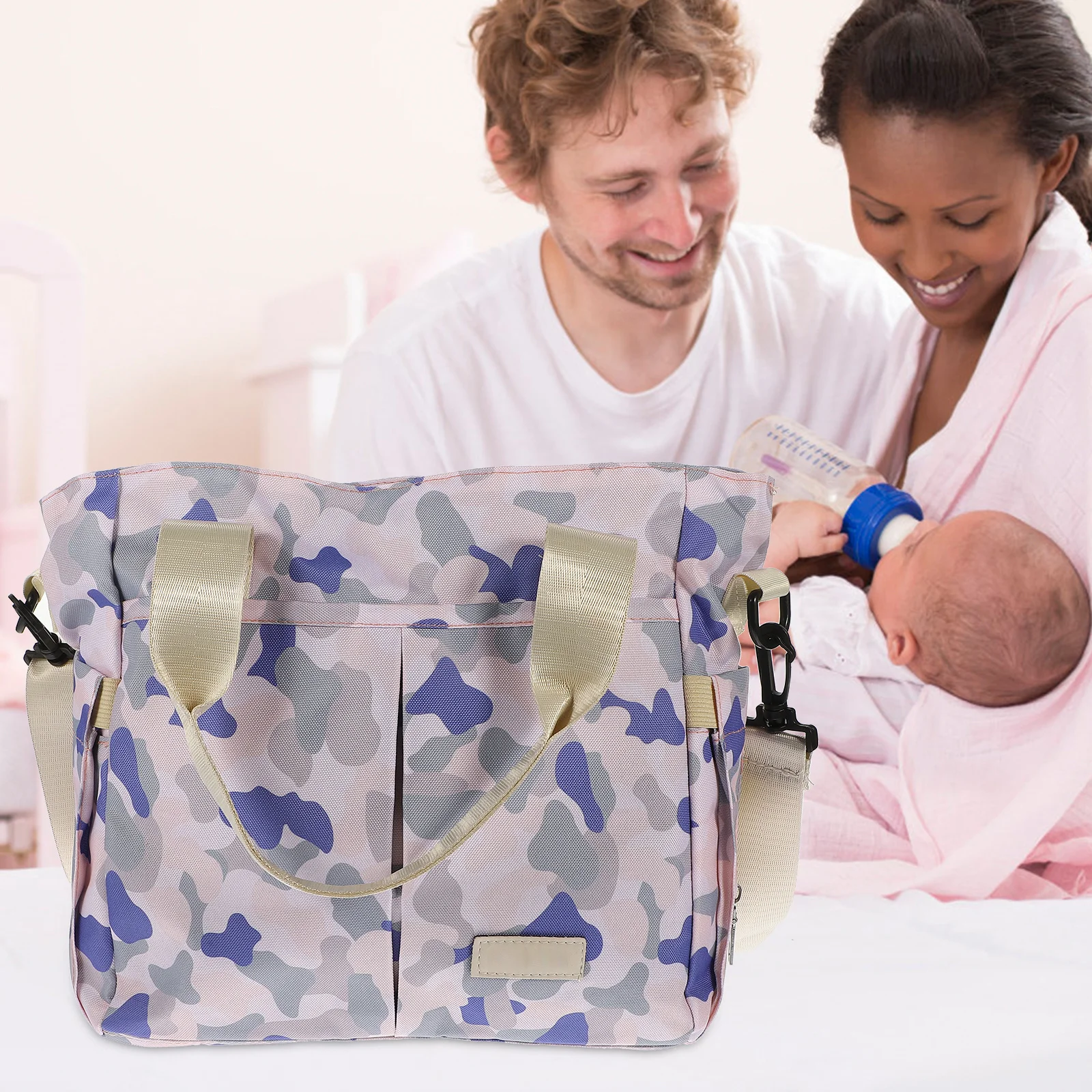 

Большая нейлоновая дорожная сумка для подгузников, органайзер для ухода за ребенком, портативные модные изолированные отделения для бутылочек, многофункциональная сумка для мамы