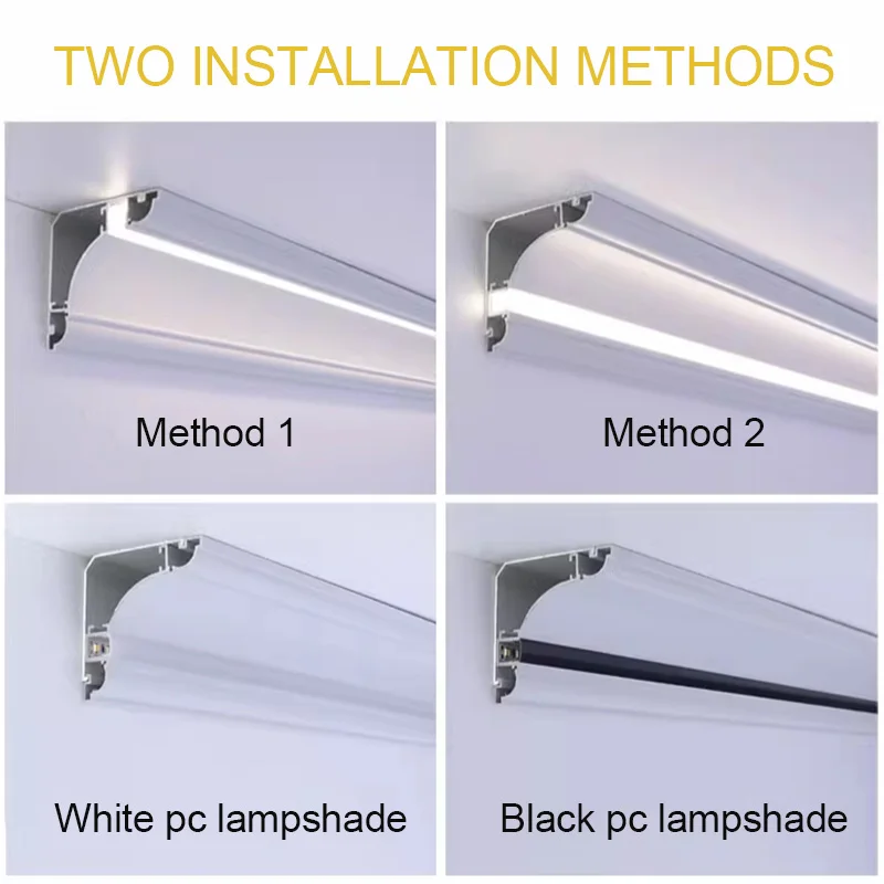 Aluminum Profile 1M Indirect Light Molding Ceiling Gypsum Linear Lamp Single Luminous Free Ceiling Led Aluminium Lamps