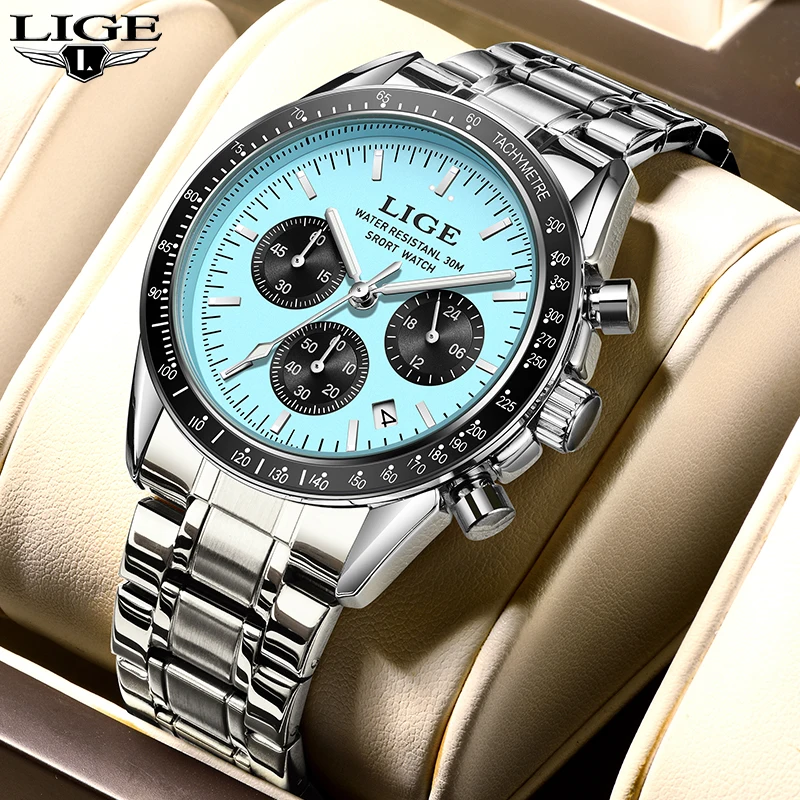 LIGE 2026 NEW Watches for Men Business Casual Luxury Quartz Wristwatch Date Clock Chronograph Men Sports Watches Reloj Hommes
