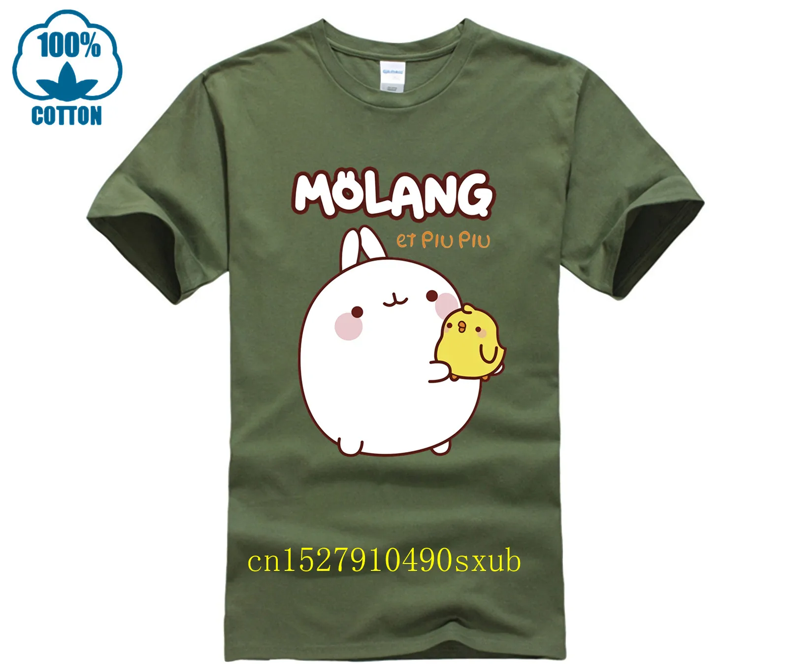 Hot men's fun casual print T-shirt Molang T Shirt man and woman tee