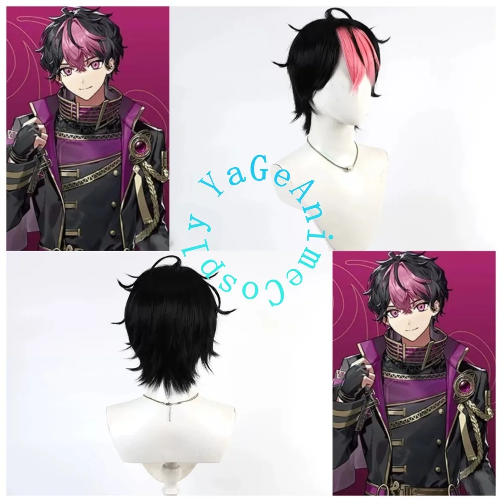Cosplay Wig Black Hair Two Tone Bangs Fluffy Roots for Music Live Concert Fan Meeting and Visual Character Styling
