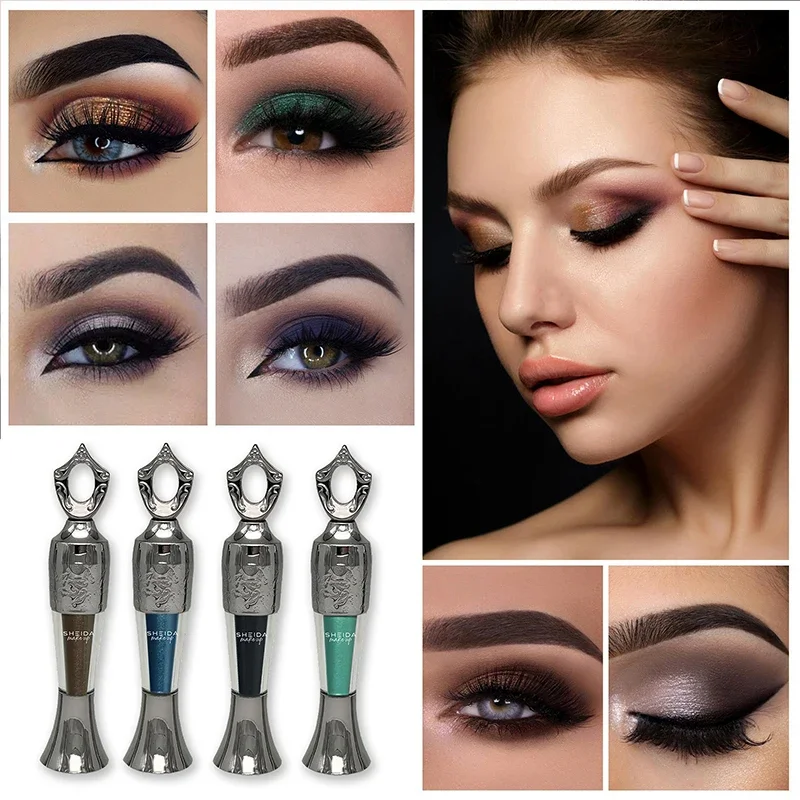 Neuer Puder Eyeliner anhaltender natürlicher wasserdichter Eyeliner sexy anhaltender schwarzer Kajal Lidschatten für kein Fleck Make-up