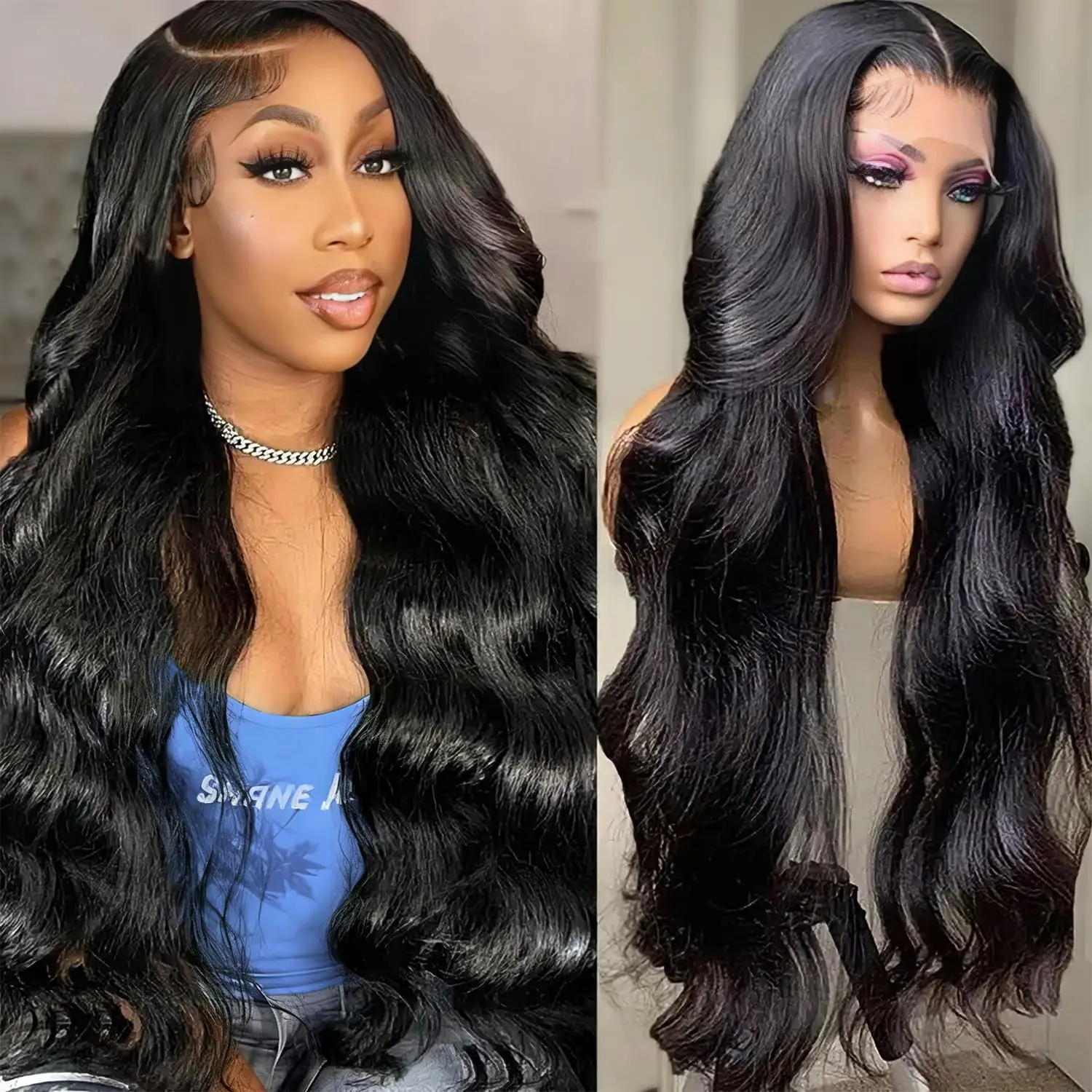 

13x4 13x6 Body Wave Human Hair Wigs 30 44 Inches Lace Front Human Hair Wig 100% Pre Plucked With Baby Hair For Women 250 Density