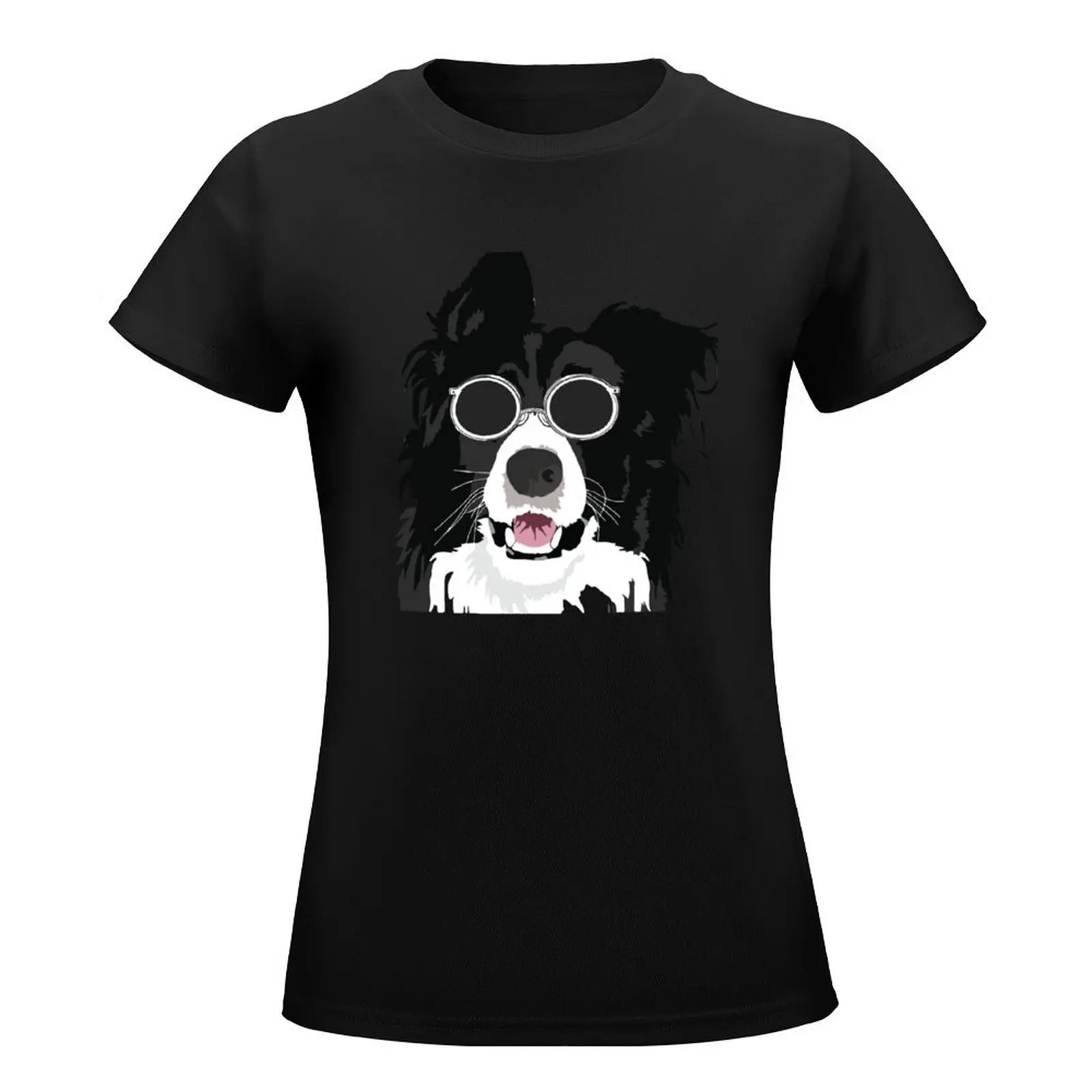 Funny Border Collie Outdoor Sunglasses Dog Lover Gift T-Shirt cute clothes vintage clothes T-shirt Women