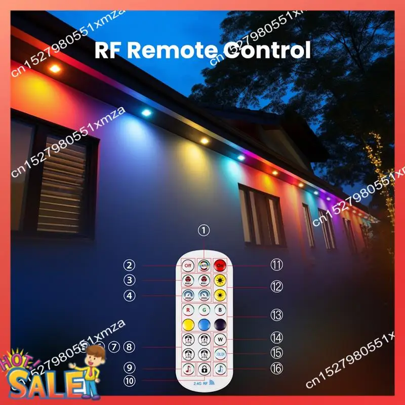 ABCL Tuya Wifi Smart Eaves cadena de luz LED al aire libre IP67 impermeable RGB Color RF Control remoto para Alexa Google Home