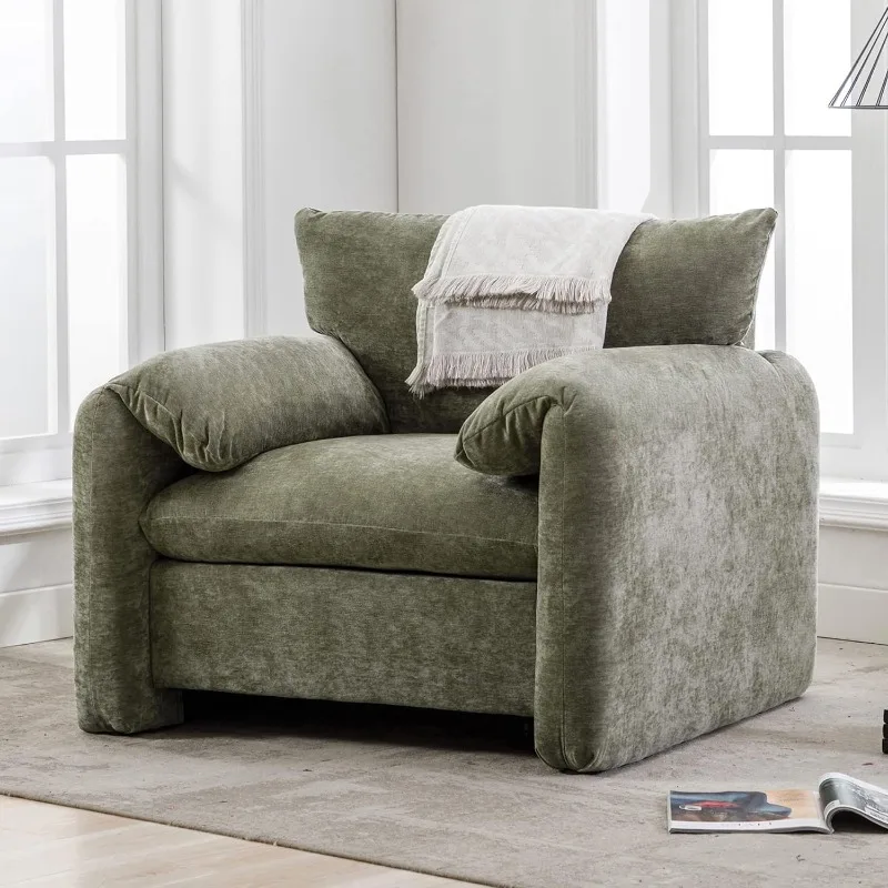 Oversized Armchair - Modern Accent Chair & Single Sofa Lounge, 34'' Wide, Comfortable Seating for Living Room & Bedroom, Green