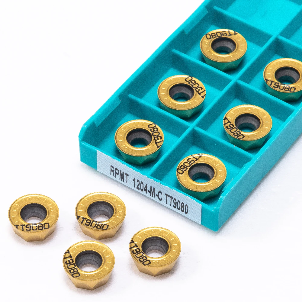 Alta Qualidade Filé Interno, Inserção de carboneto R6, RPMT1204 M C, Metal CNC Turnning Parts, Ferramenta Torno RPMT, TT9080