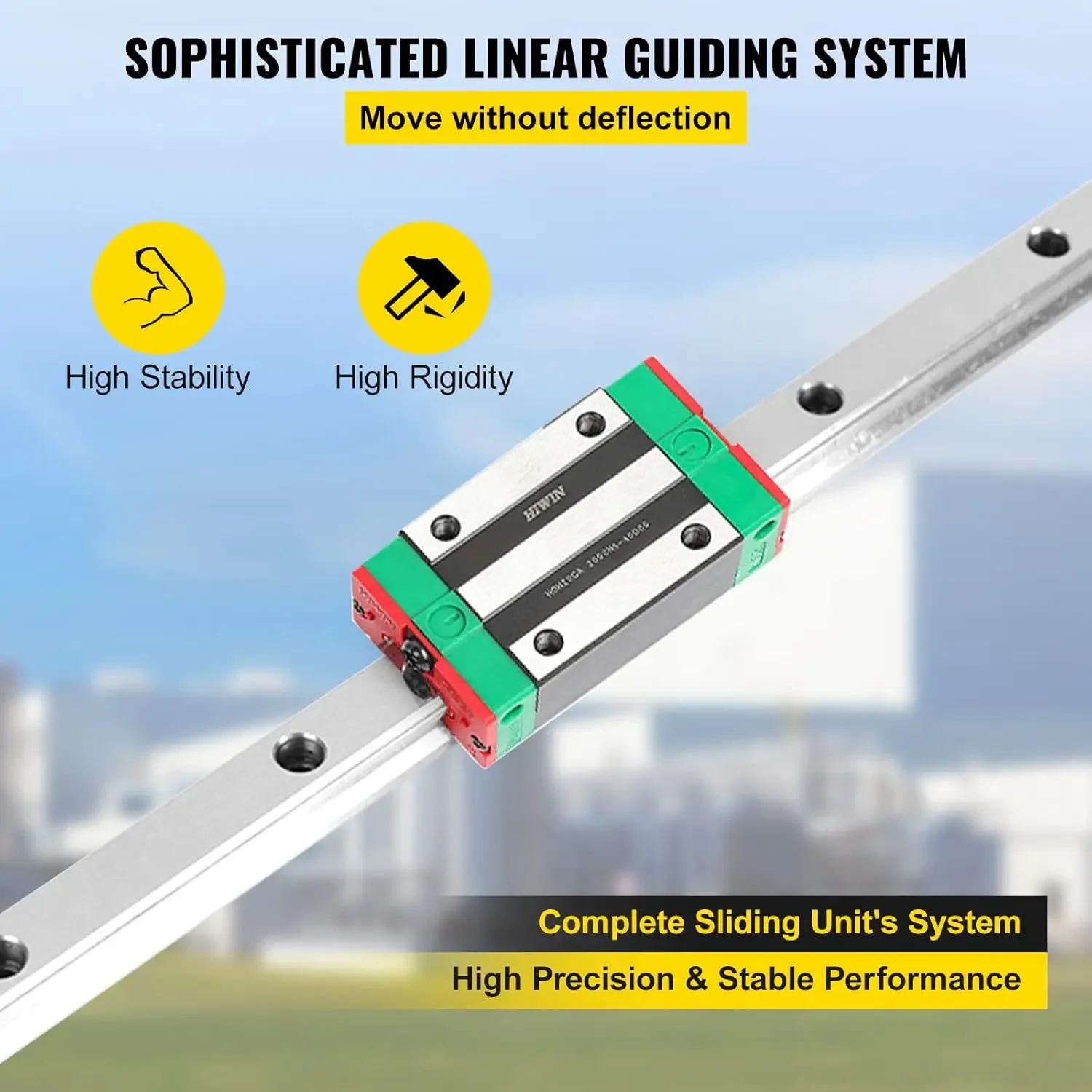 Linear Rail HSR15-1500mm? 2pcs Linear Guideway Rail?4X Square Type Carriage Bearing Blocks